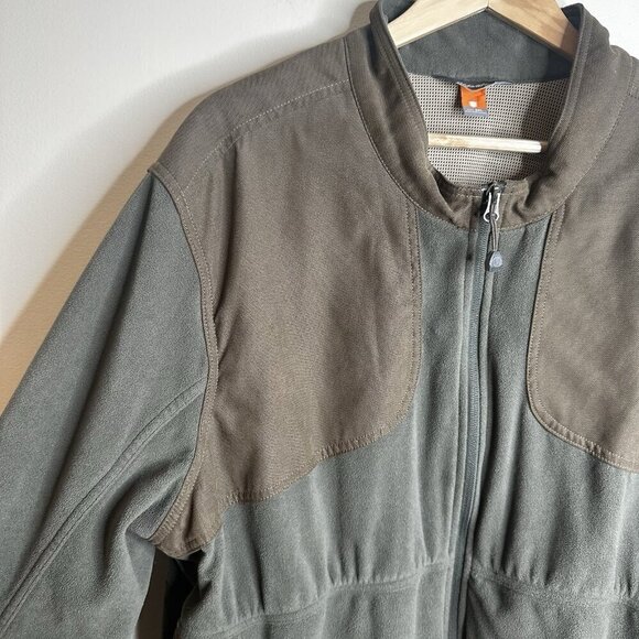 Eddie Bauer Sport Shop Fleece Canvas Jacket Men's XXL Green Brown Full Zip - Picture 3 of 13